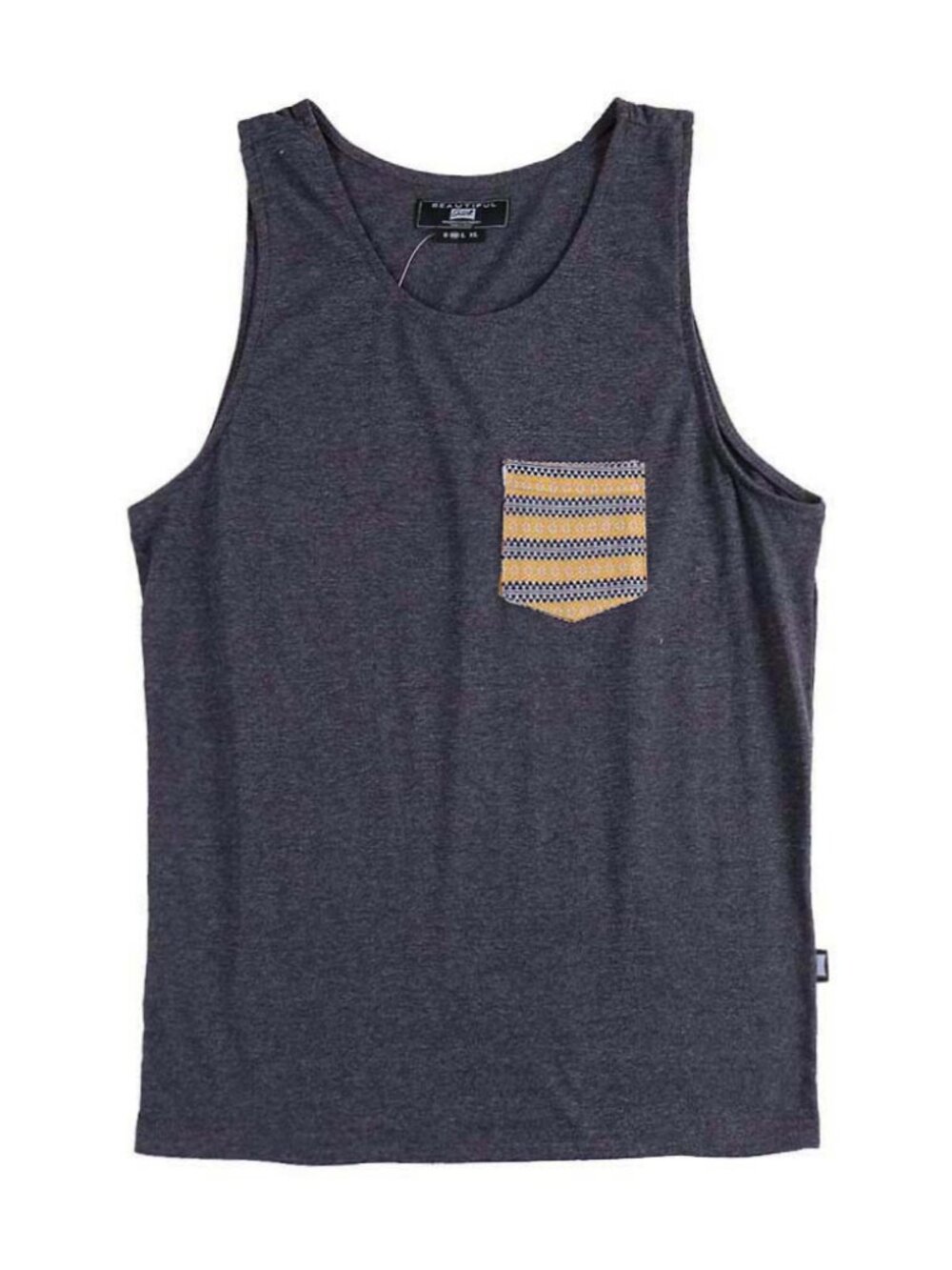 Men's Solid Color Sleeveless Tank Top with Pocket for Everyday Style